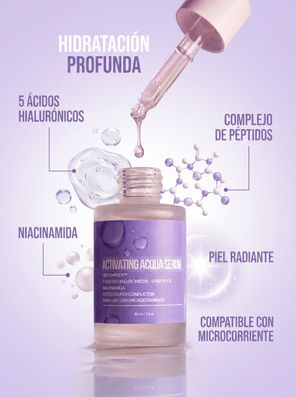 ACTIVATING ACQUA SERUM Q5COMPLEX® para uso con dispositivos LED y Microcorriente